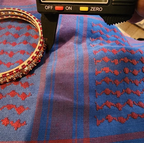 Bollywood Goldtone and Red Bangle Set - Picture 7 of 9